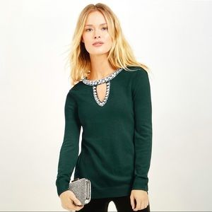 NWT INC Embellished Keyhole Sweater